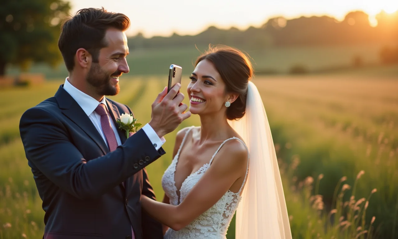 Hashtags personalizadas para fotos de casamento no Instagram.