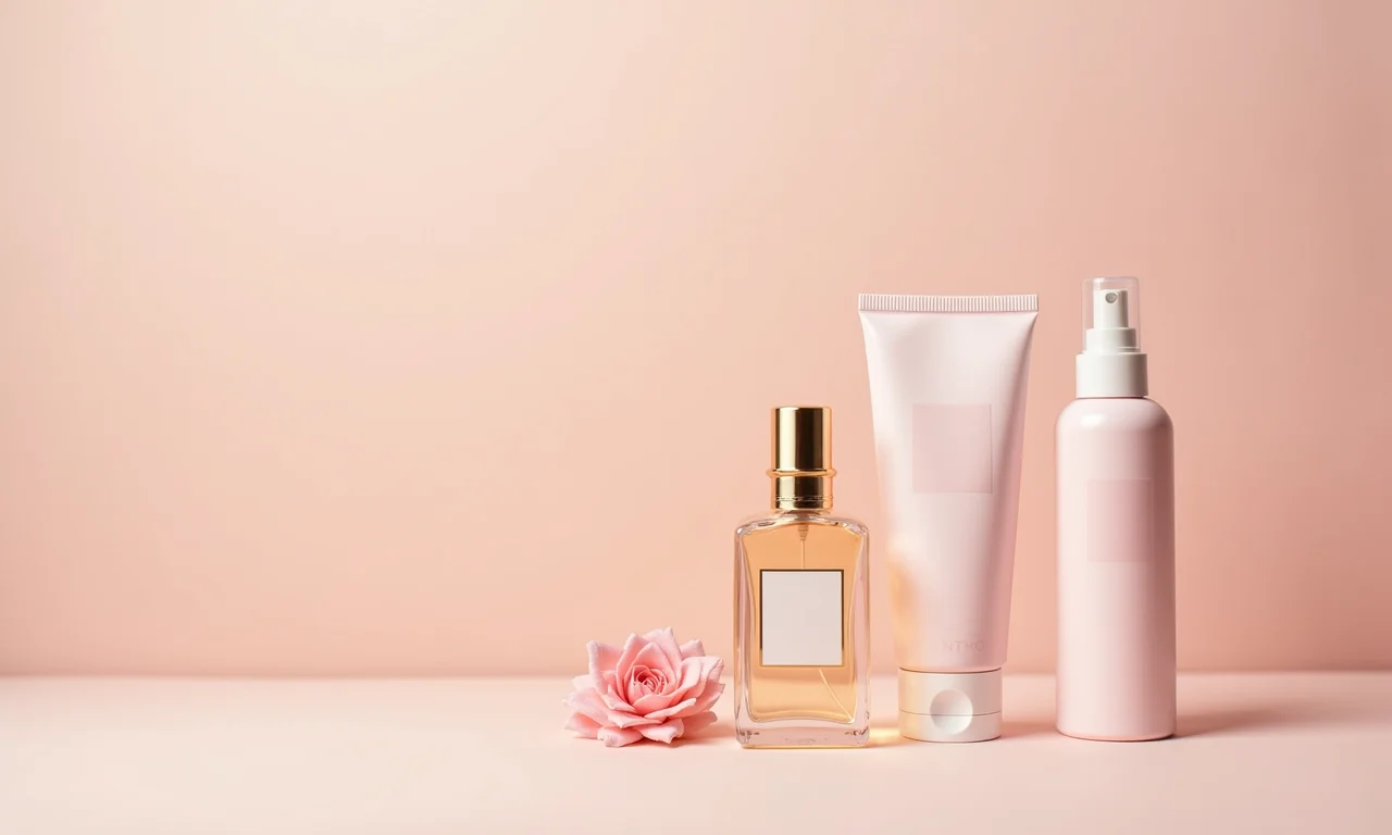 Kit toalete feminino com detalhes delicados.