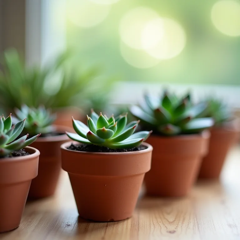 Lembrancinhas de casamento eco-friendly com suculentas em vasos reciclados.