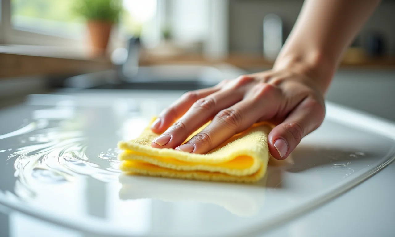 Limpeza de jogo americano de plástico.