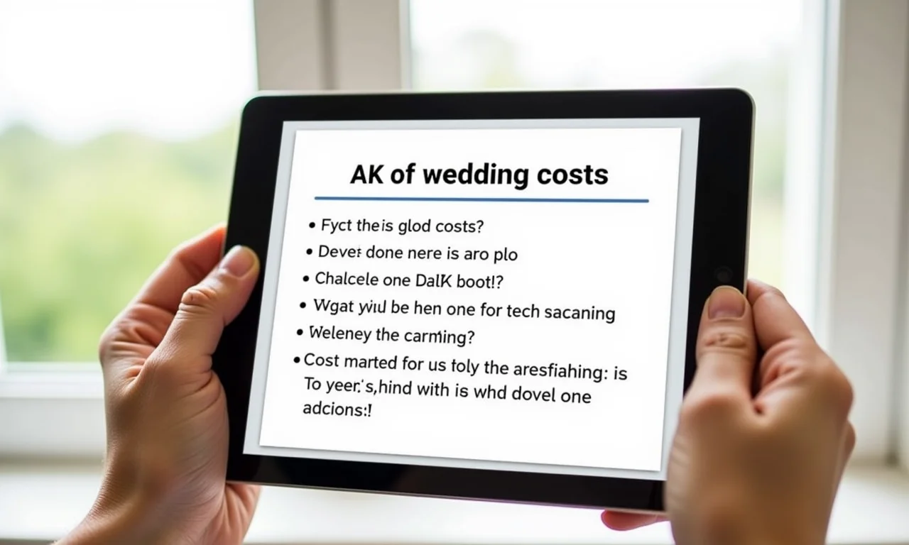 Lista de dúvidas frequentes sobre custos de casamento.