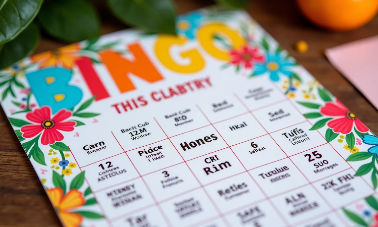 Lista de sugestões de itens para o bingo.