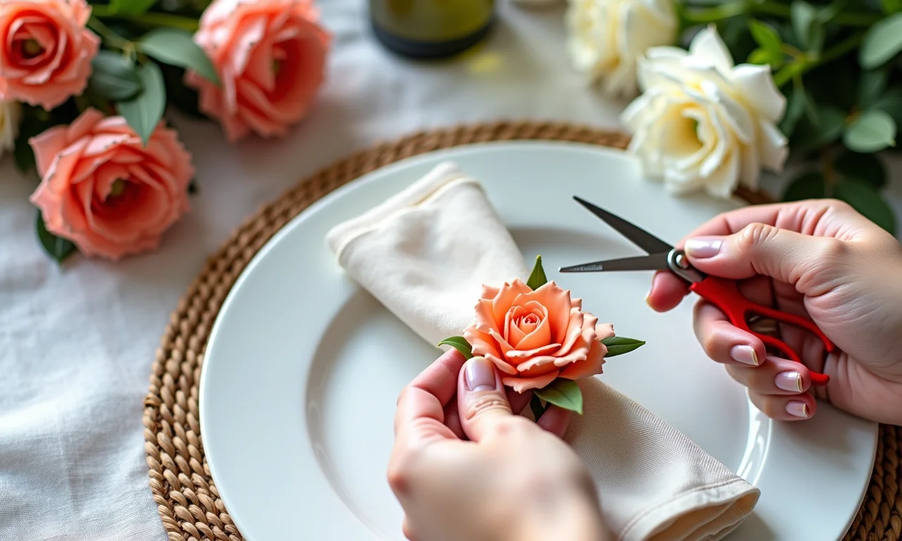 Materiais necessários para fazer porta-guardanapos de flores.