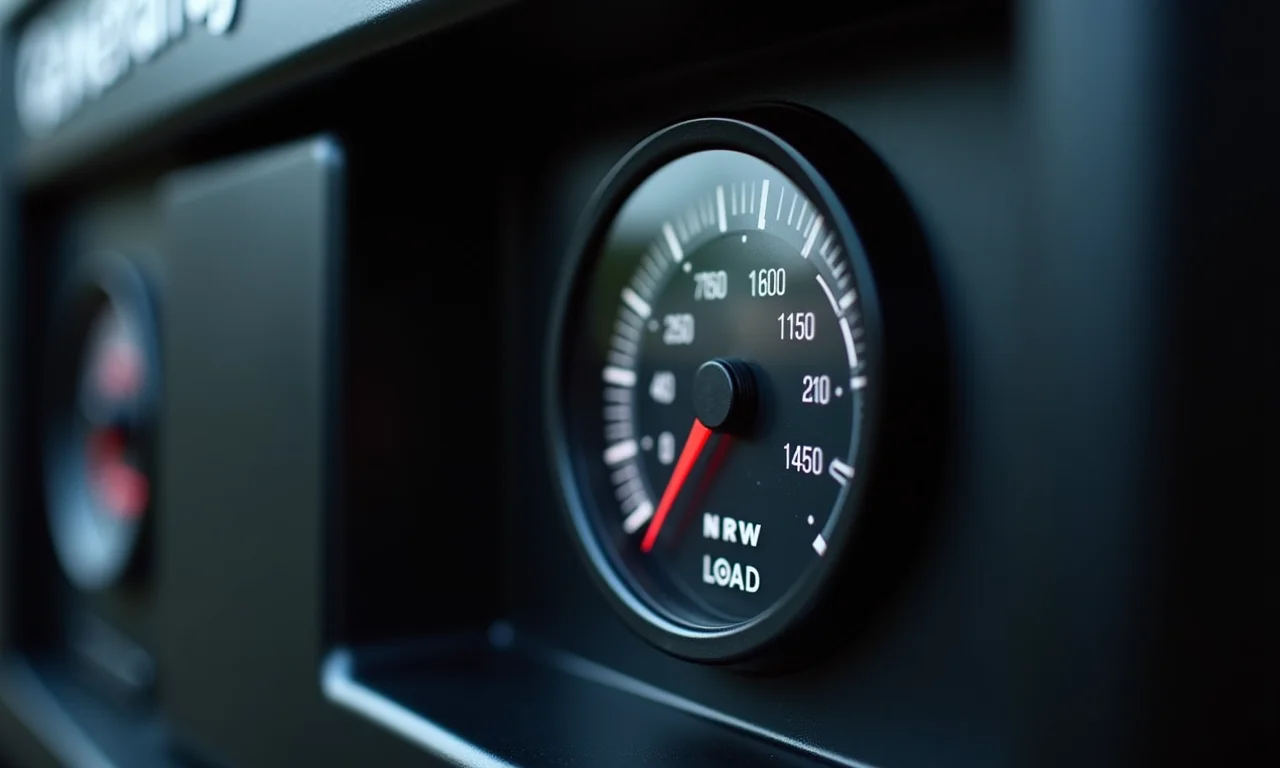 Medidor de energia de um gerador mostrando a capacidade de carga.