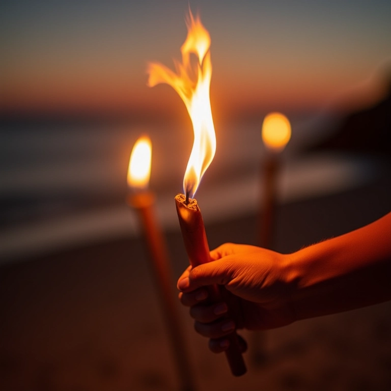 Melhor tipo de combustível para tochas em casamentos na praia.
