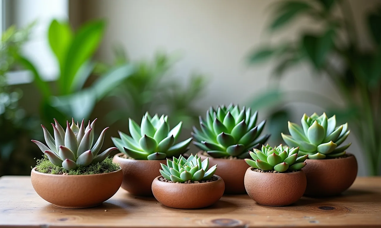 Mesa com ideias criativas de decoração com suculentas.