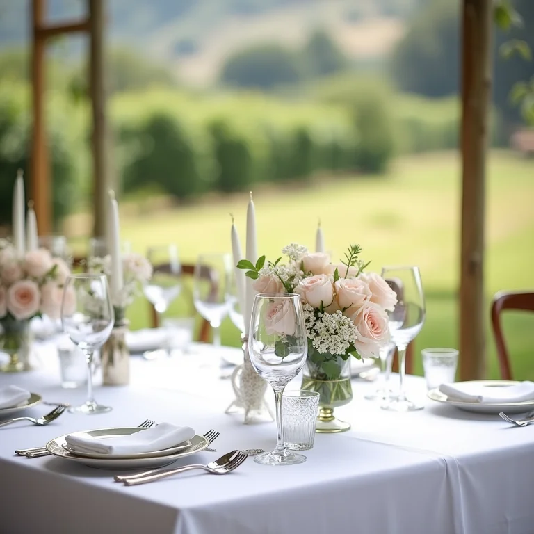Mesa de casamento decorada em vinhedo de Stellenbosch