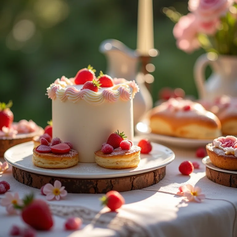 Mesa de doces criativa e elegante para noivado