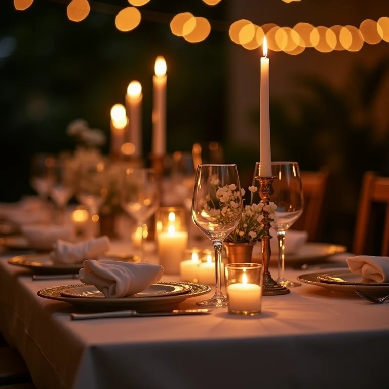 Mesa de mini wedding com decoração intimista.