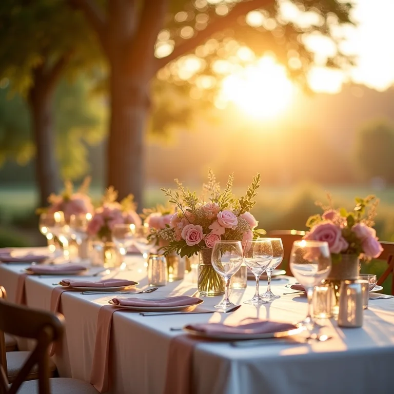 Mesa de recepção elegante para renovação de votos.