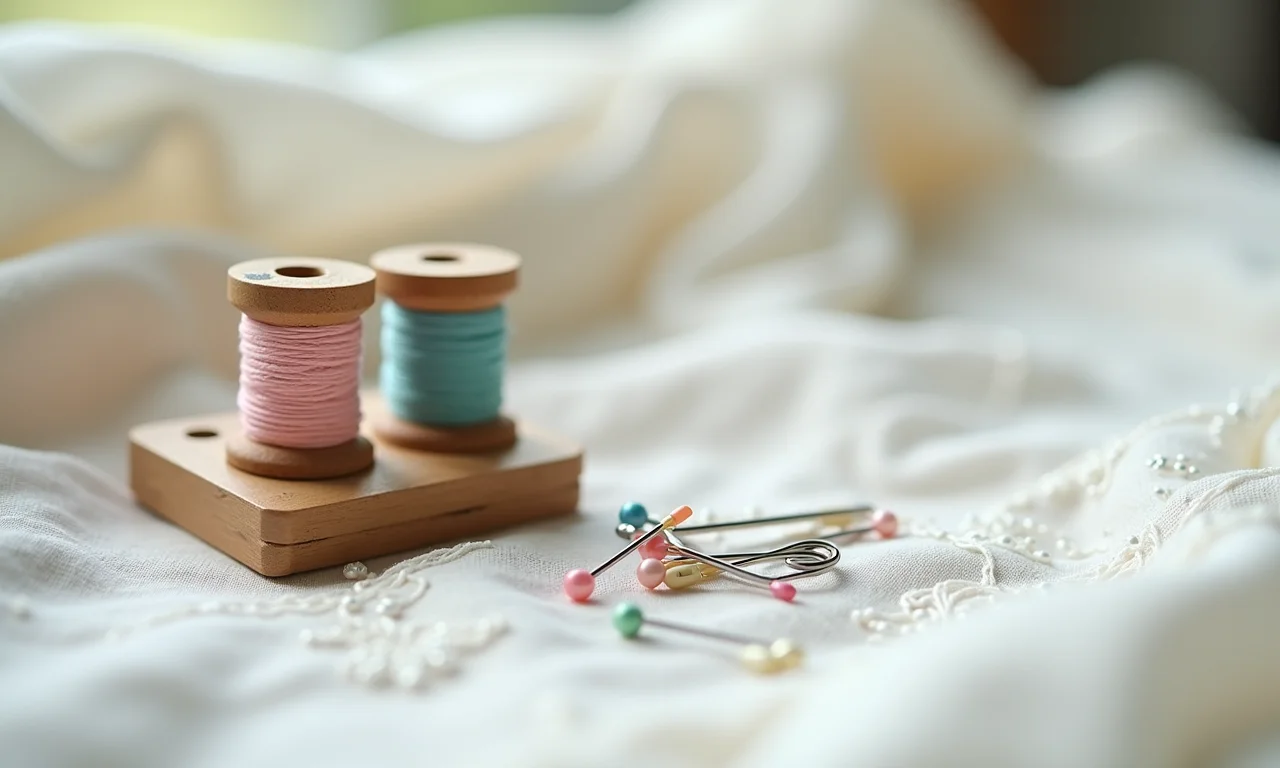 Mini kit de costura para emergências em casamento.