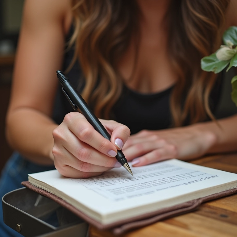 Mulher anotando dicas para a despedida de solteira