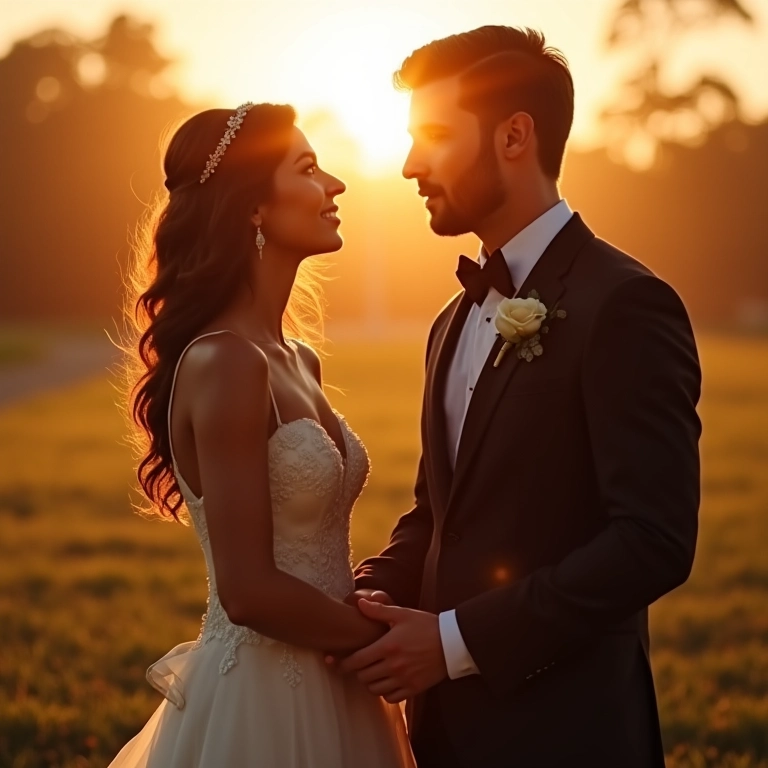 Noiva convencendo o noivo a fazer o First Look.