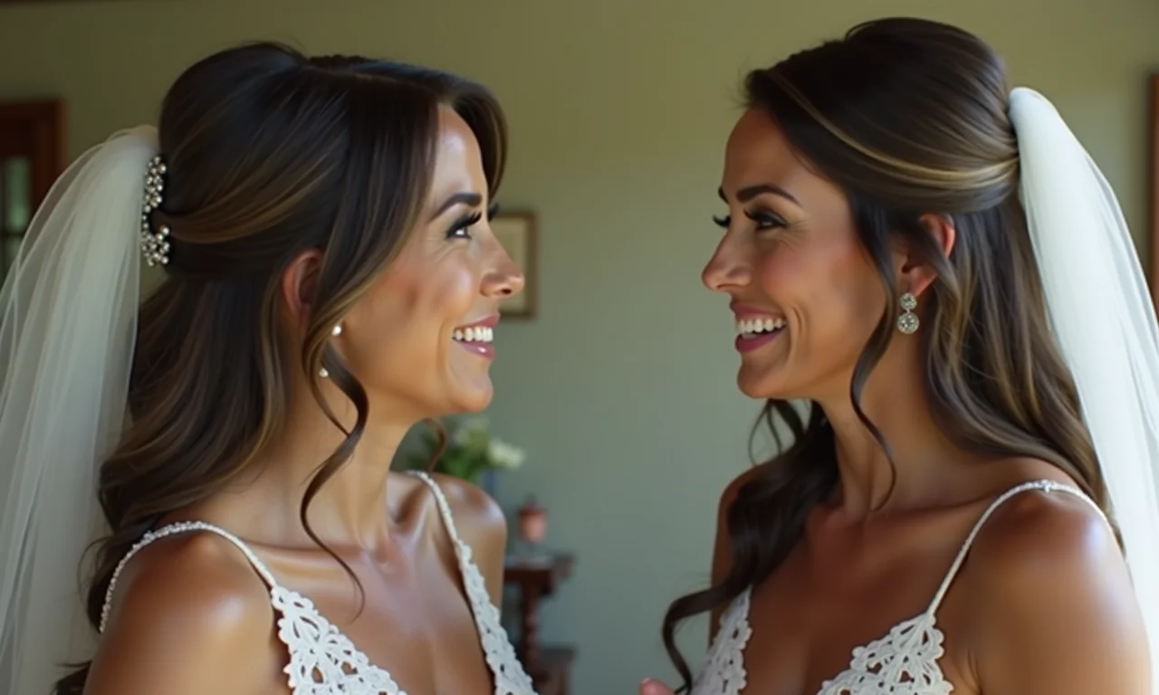 Noiva e madrinha em conversa emocionante na despedida.