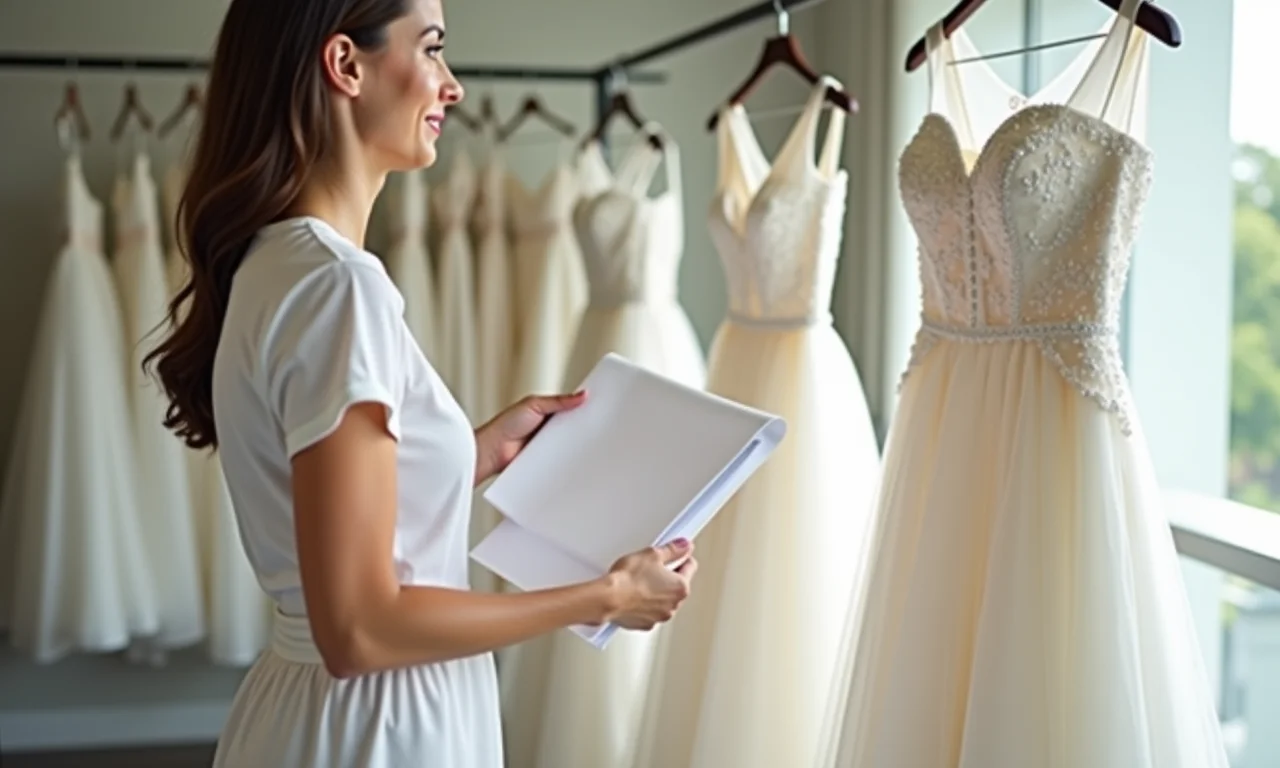 Noiva escolhendo vestido de noiva virtualmente.