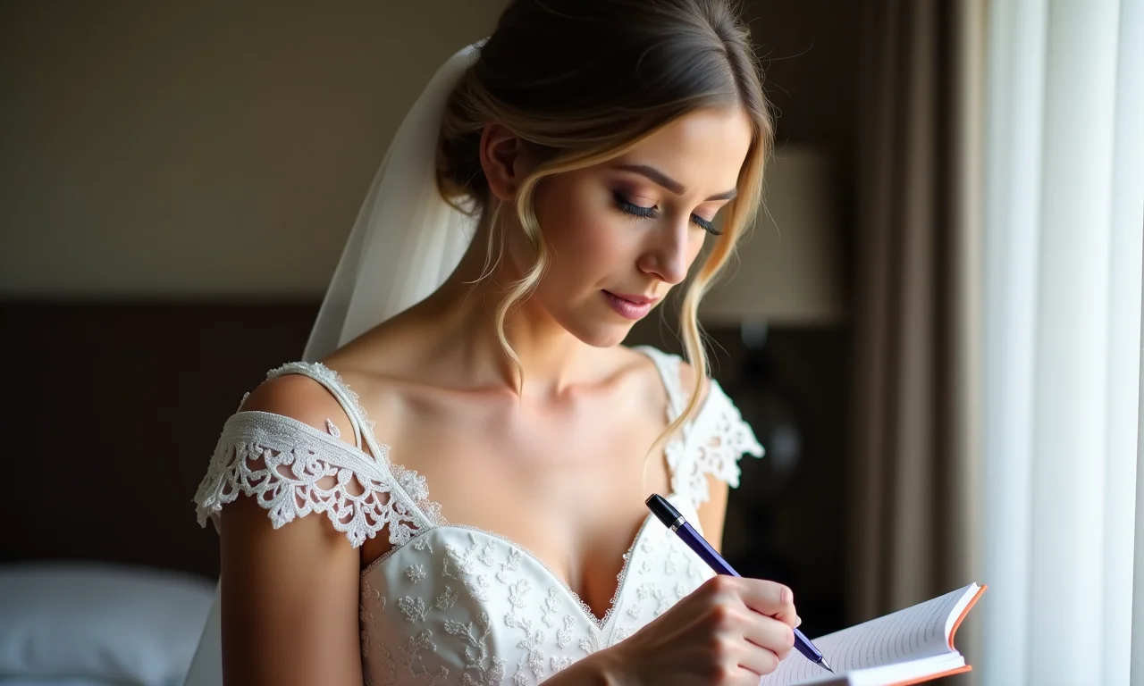 Noiva priorizando os sonhos do casamento, planejando o orçamento com cuidado.
