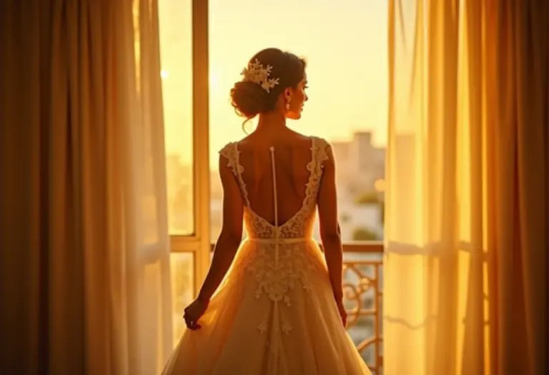 Noiva se preparando para o casamento com luz natural