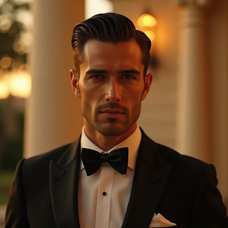 Noivo com corte clássico e elegante em casamento