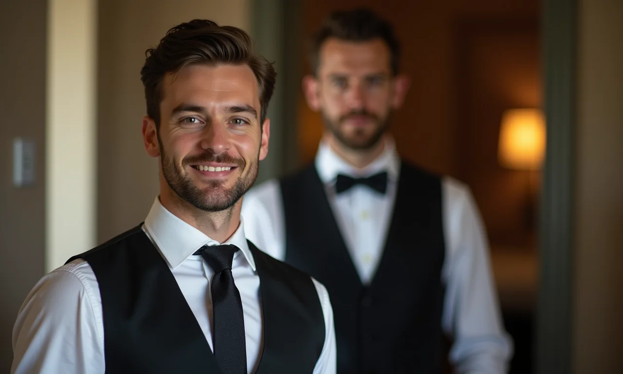 Noivo com e sem colete, opções de estilo.