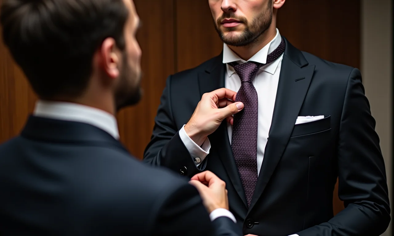 Noivo escolhendo a gravata ideal para o terno.