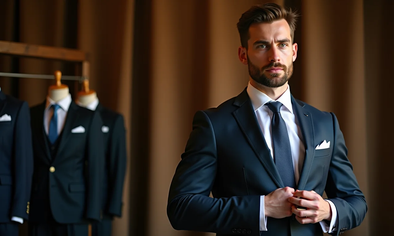 Noivo refletindo sobre a importância da escolha do terno.