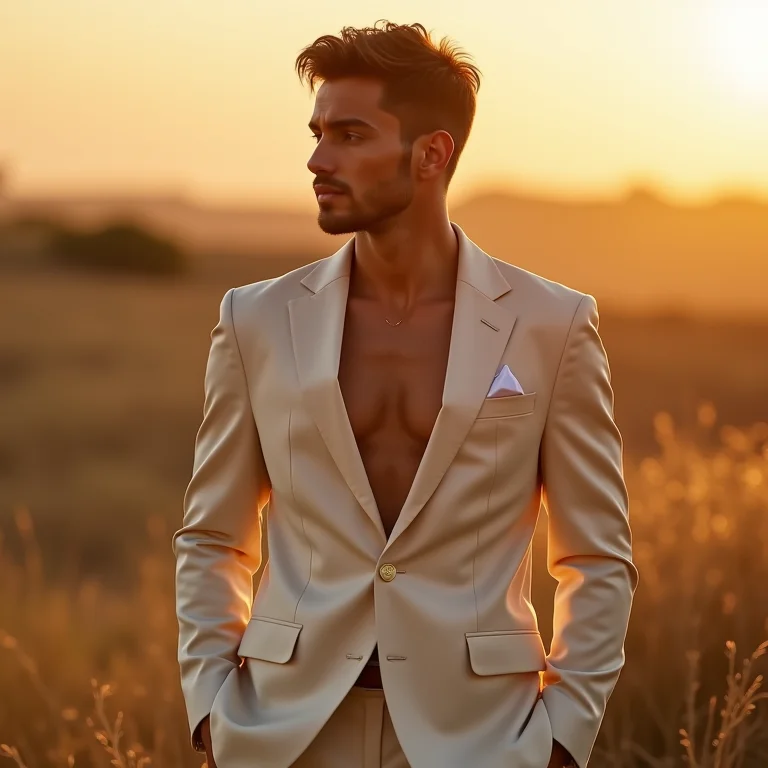 Noivo vestindo terno de linho sem gravata em casamento esporte fino