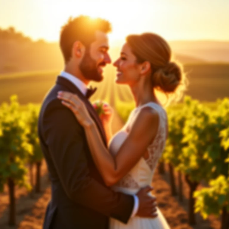 Noivos em momento espontâneo em vinícola uruguaia