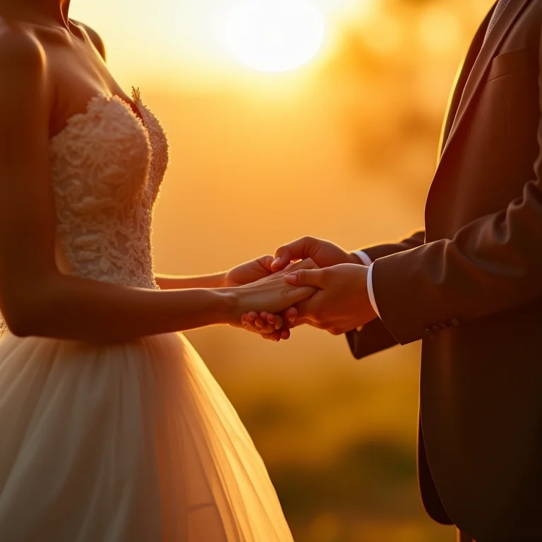 Noivos trocando alianças durante a cerimônia de casamento