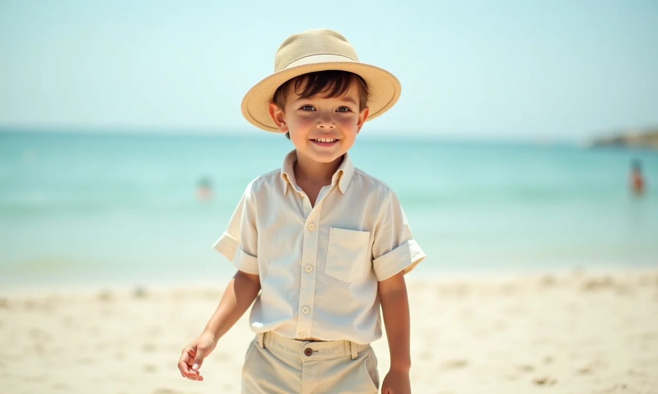 Pajem com roupa leve e fresca na praia.