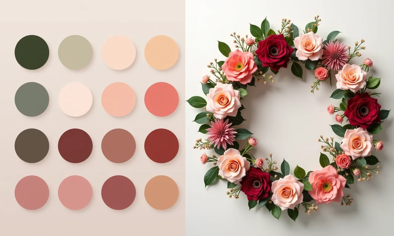 Paleta de cores para arranjo aéreo circular.