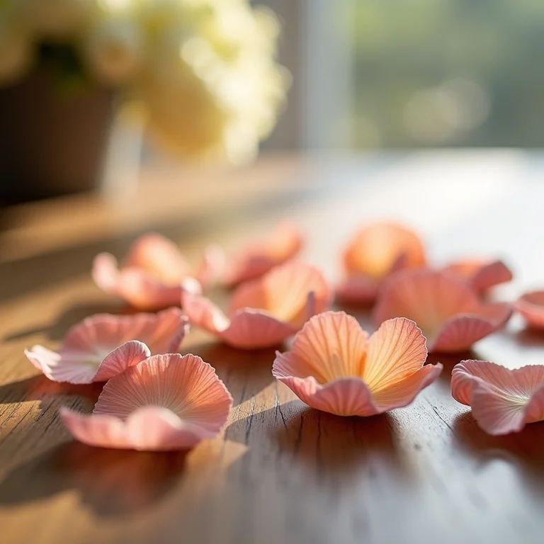 Pétalas de flores secas em close-up.
