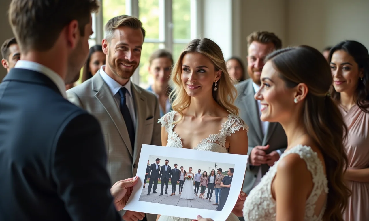 Planejadora de casamentos explicando o conceito de um cortejo de saída.