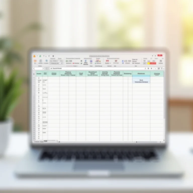 Planilha de planejamento de casamento organizada em um laptop