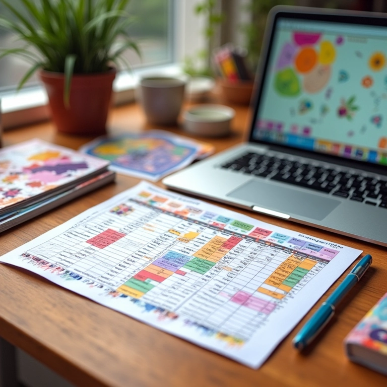 Planilha de planejamento de doces artísticos.