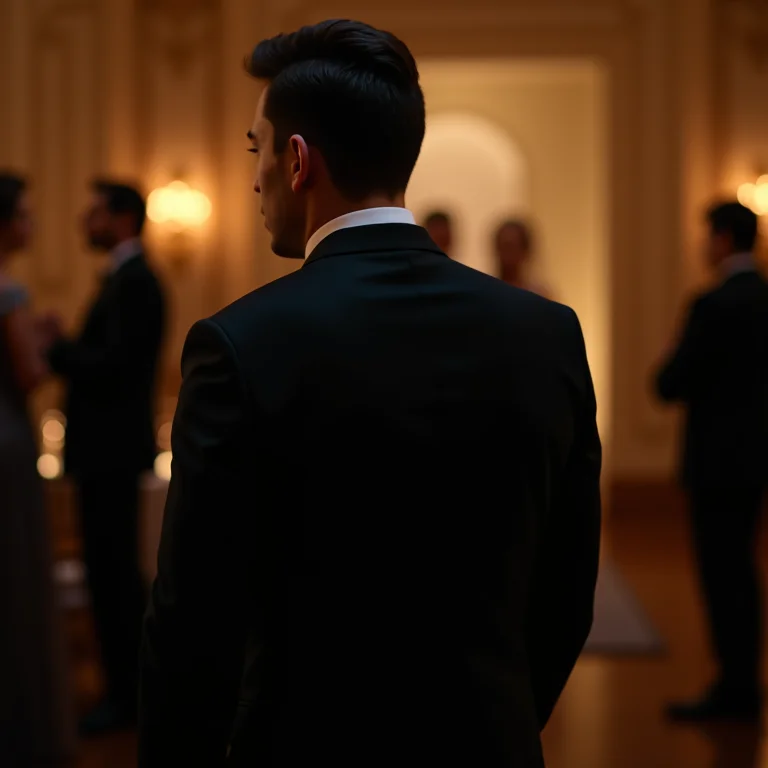 Profissional de segurança discretamente observando convidados.