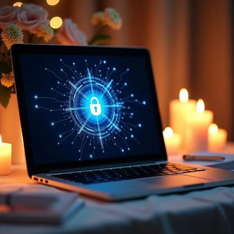 Proteção de dados e imagens em um casamento de luxo.