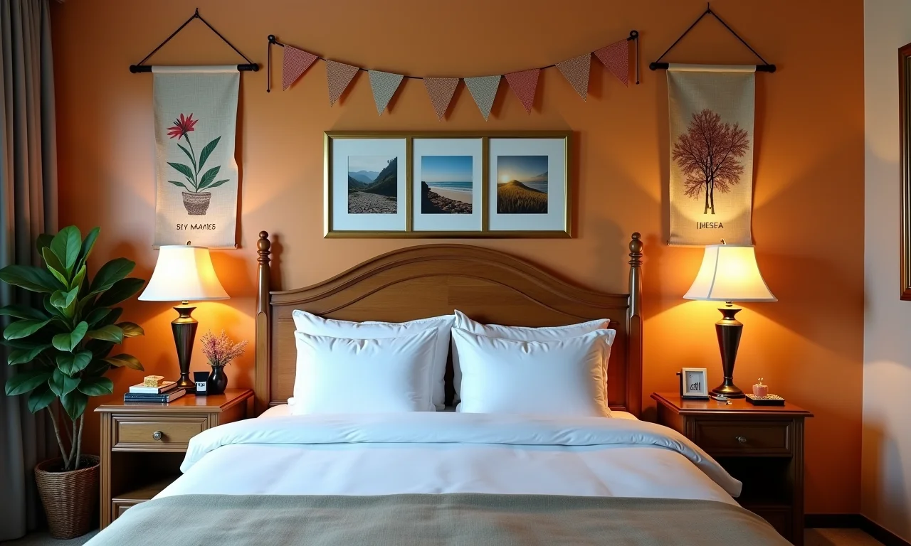 Quarto de hotel com decoração personalizada para surpresa romântica.