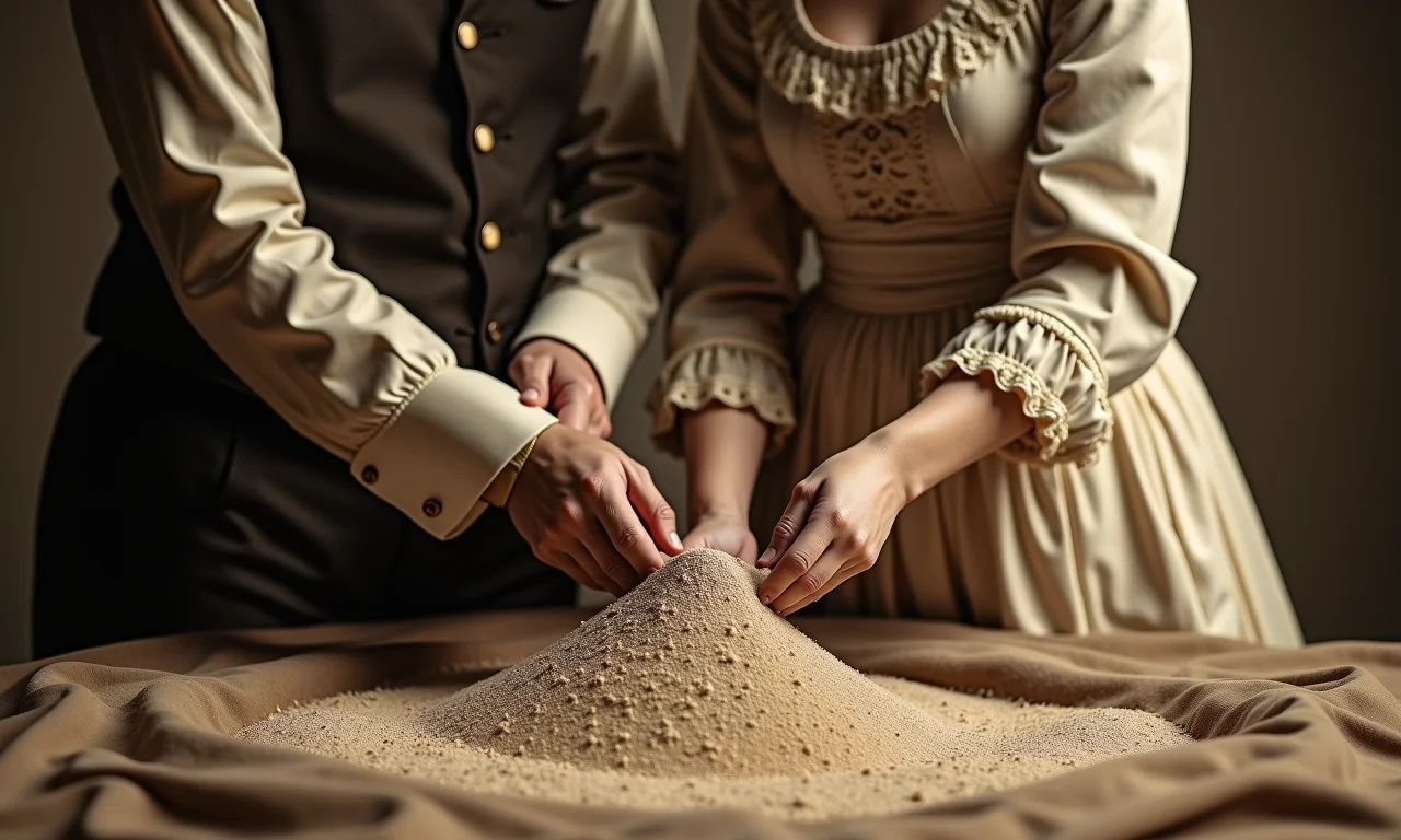 Reconstituição histórica da cerimônia das areias no século XIX.