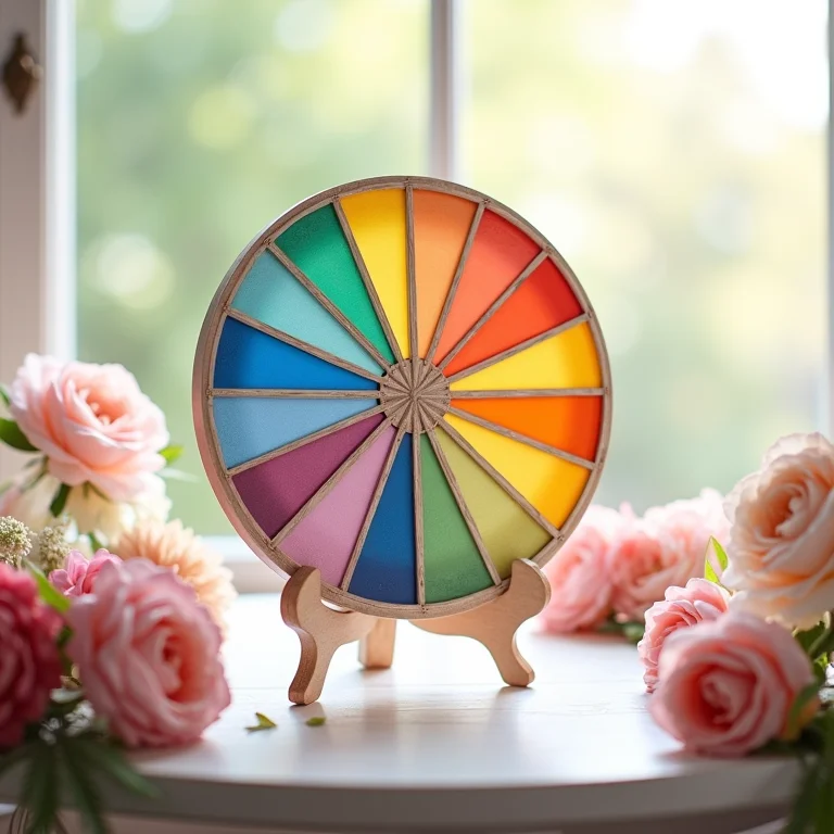 Roda de cores como guia para paleta de casamento