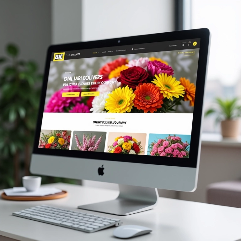 Site de entrega de flores online com buquês coloridos.
