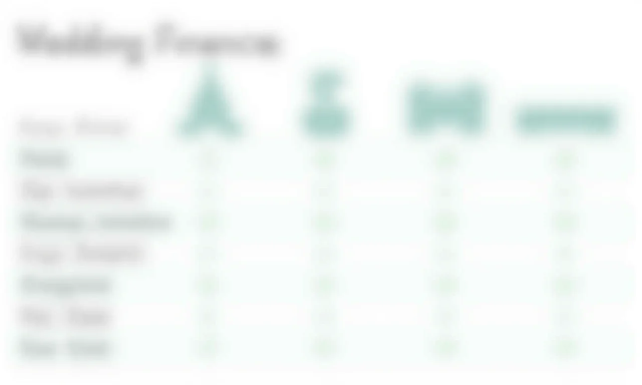 Tabela comparativa de opções de financiamento para casamento.