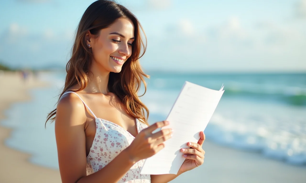 Verificando autorizações para casamento na praia.