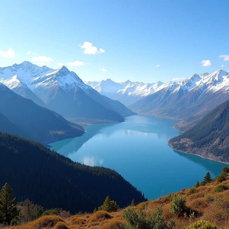 Vista panorâmica de Bariloche, destino de lua de mel na neve na Argentina.